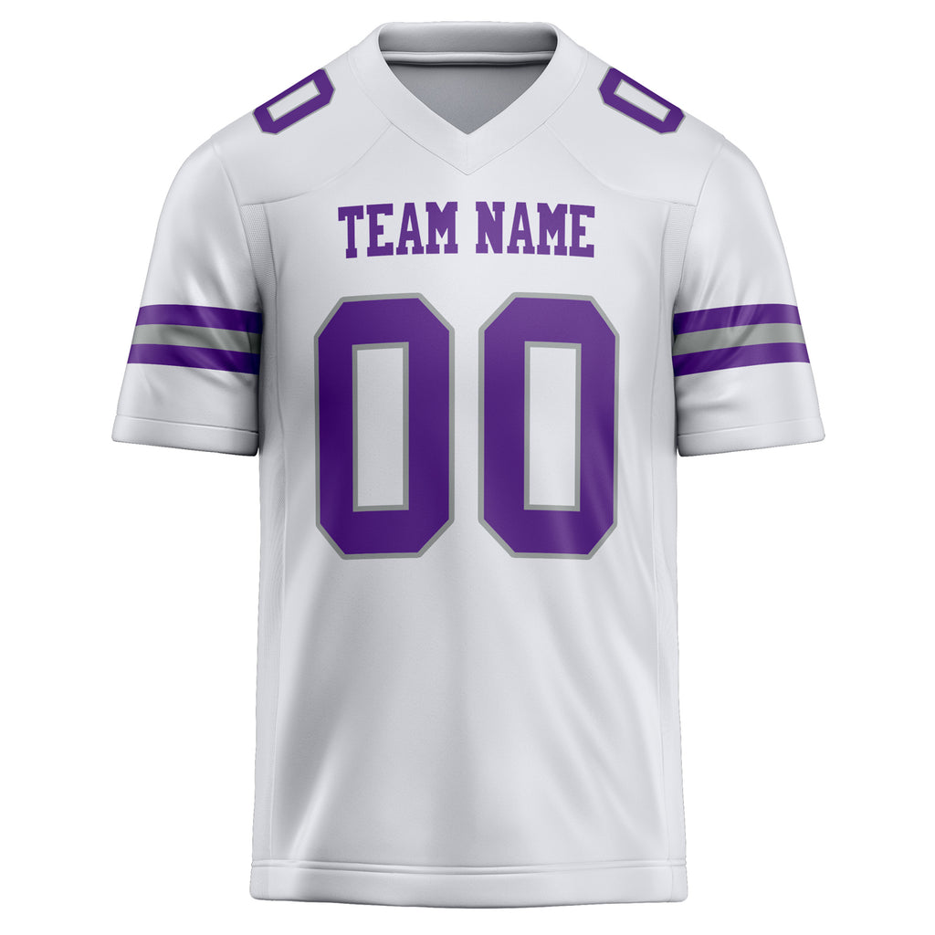 Personalized White & Purple Solid Colour Football Jersey