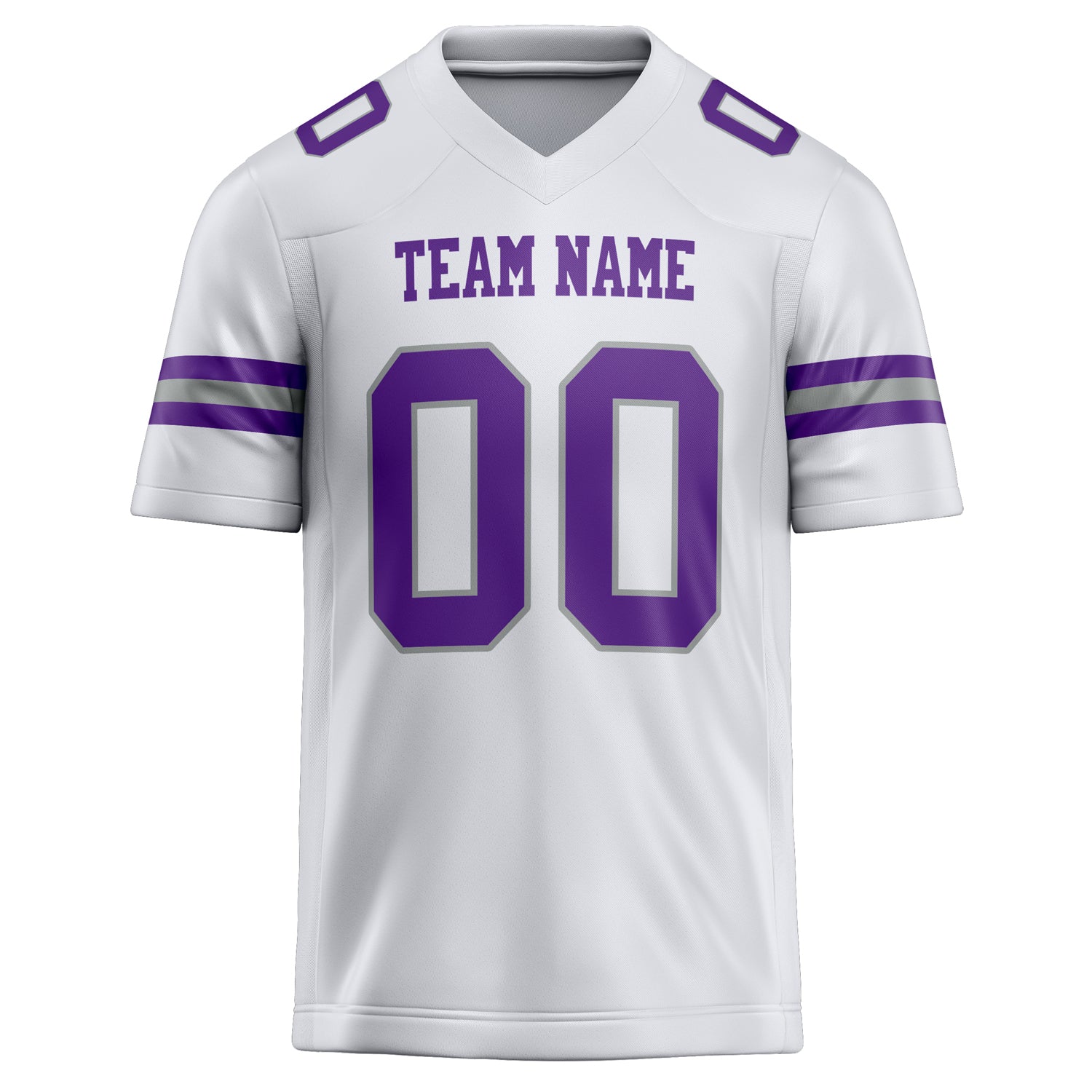 Personalized White & Purple Solid Colour Football Jersey