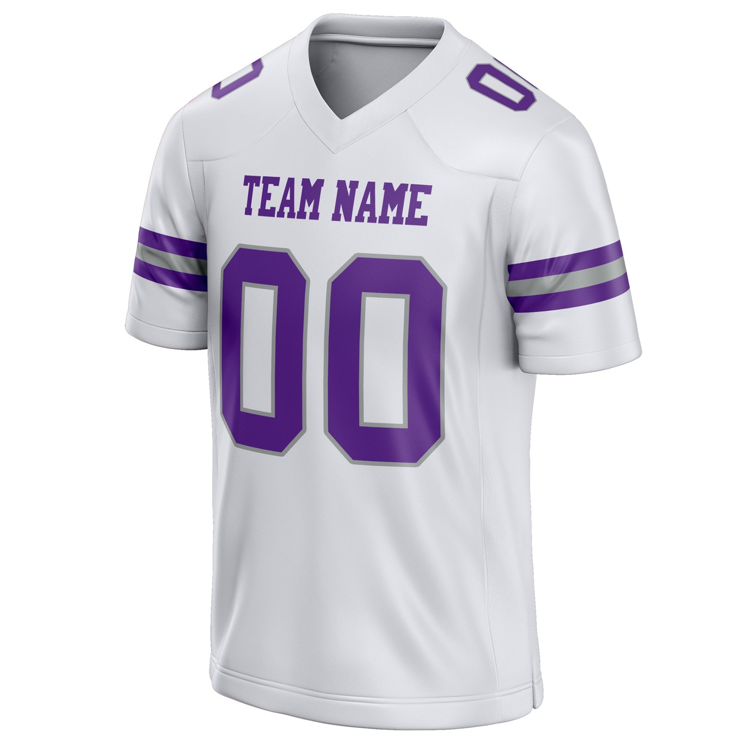Personalized White & Purple Solid Colour Football Jersey
