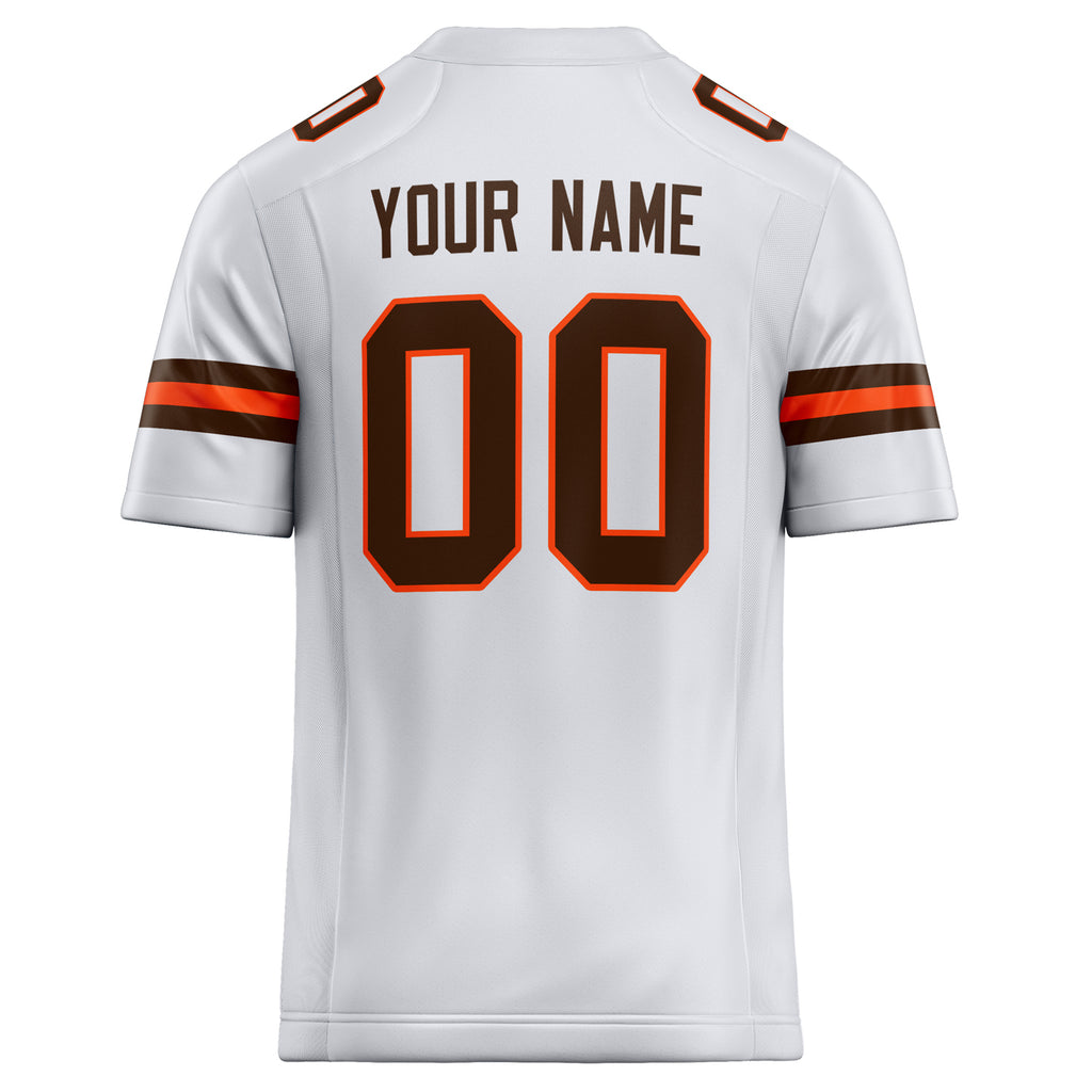 Personalized White & Brown Solid Colour Football Jersey