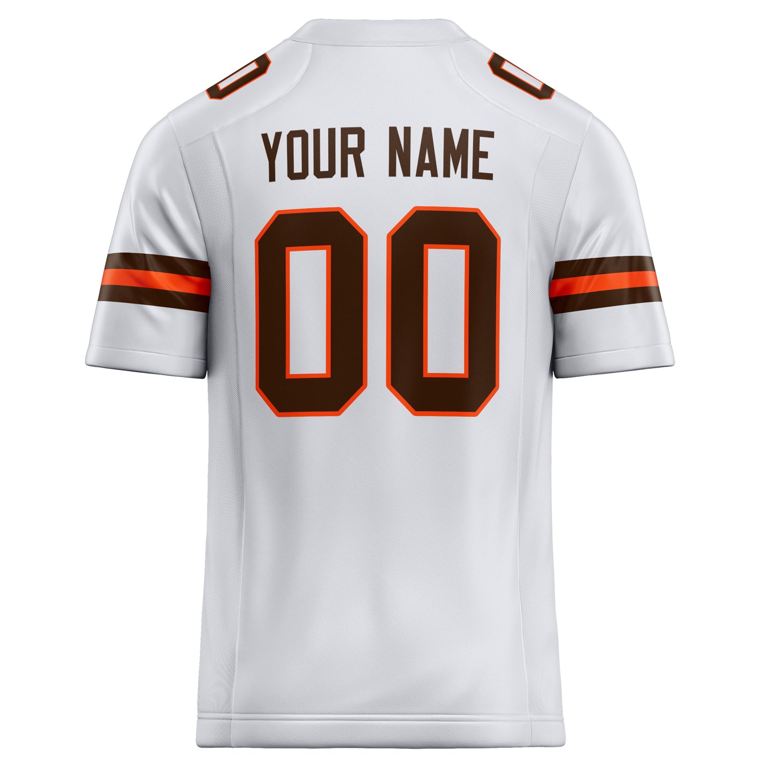 Personalized White & Brown Solid Colour Football Jersey
