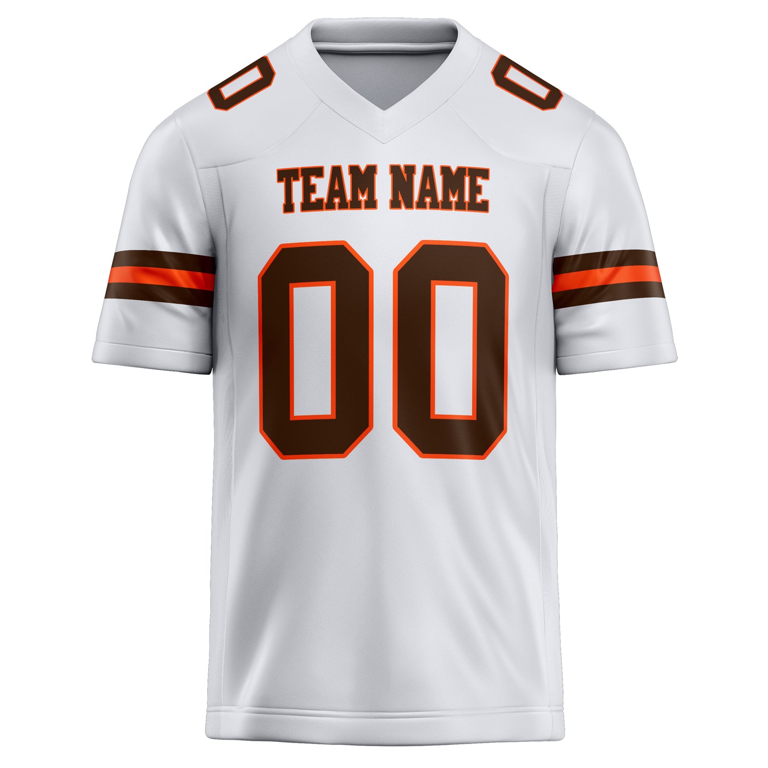 Personalized White & Brown Solid Colour Football Jersey