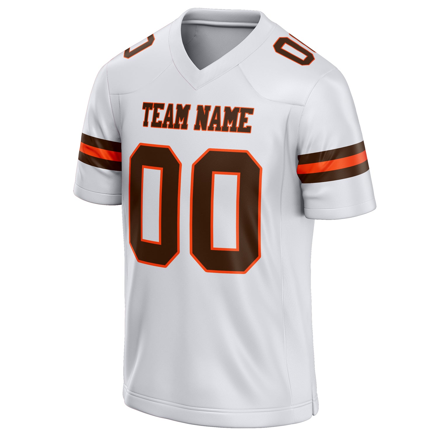 Personalized White & Brown Solid Colour Football Jersey