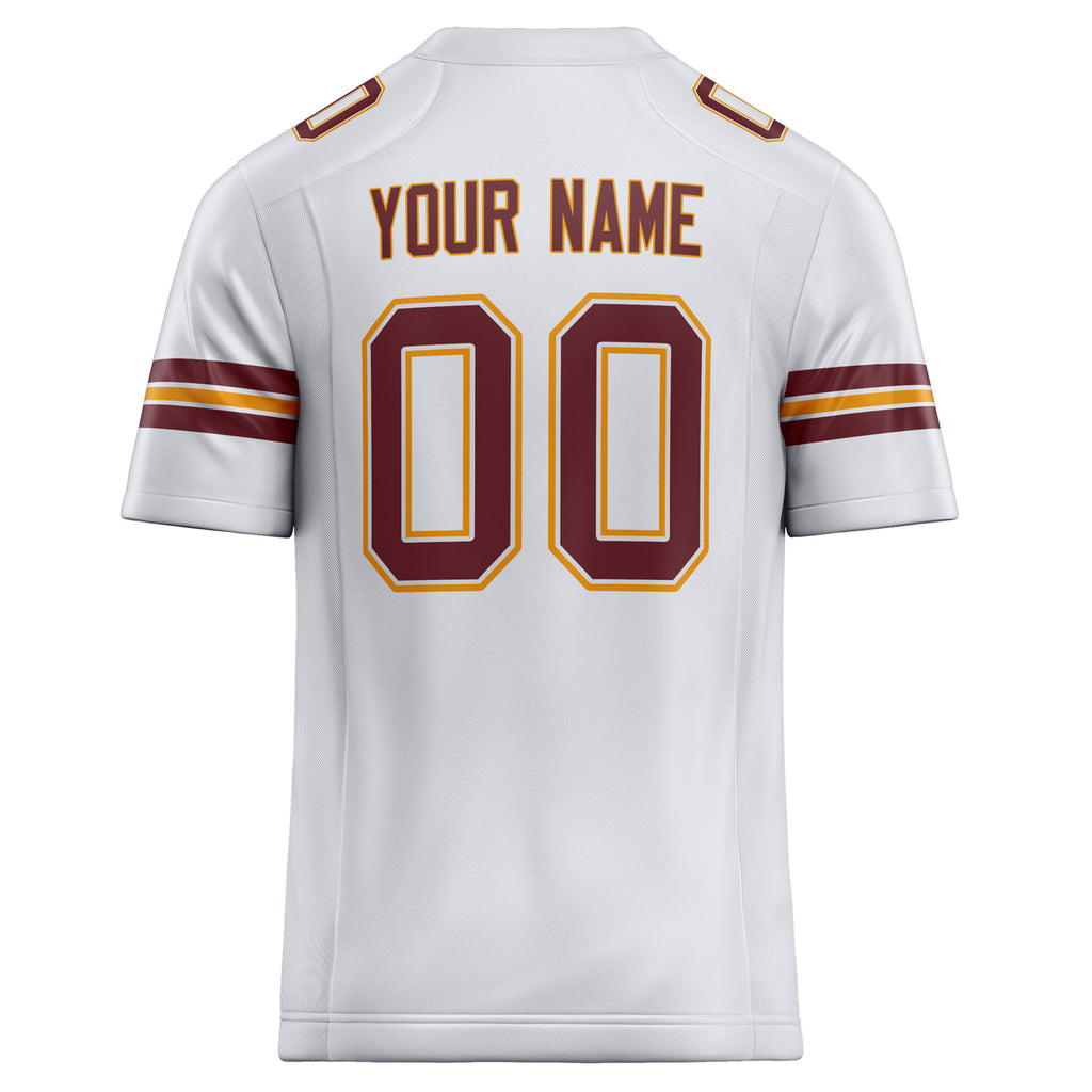 Personalized White & Maroon Solid Colour Football Jersey