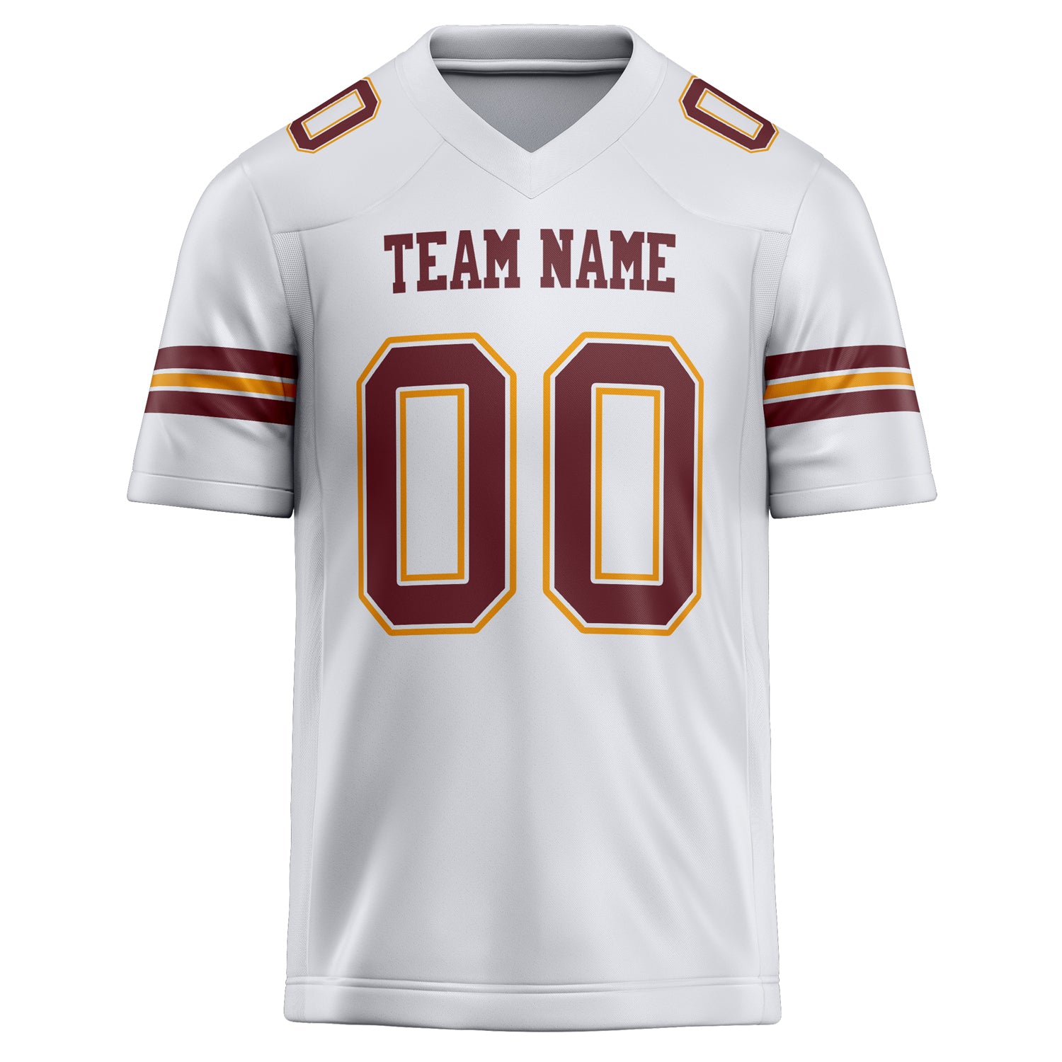 Personalized White & Maroon Solid Colour Football Jersey