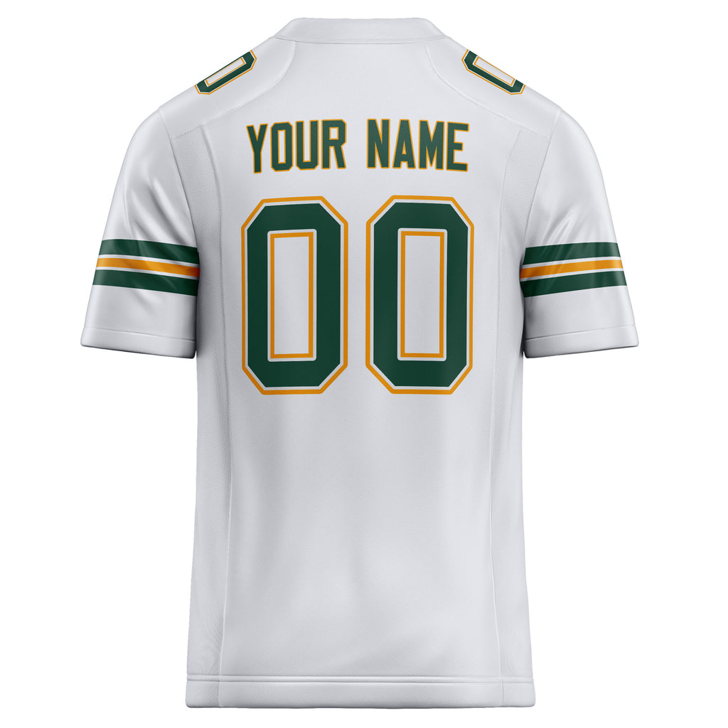 Personalized White & Kelly Green Solid Colour Football Jersey