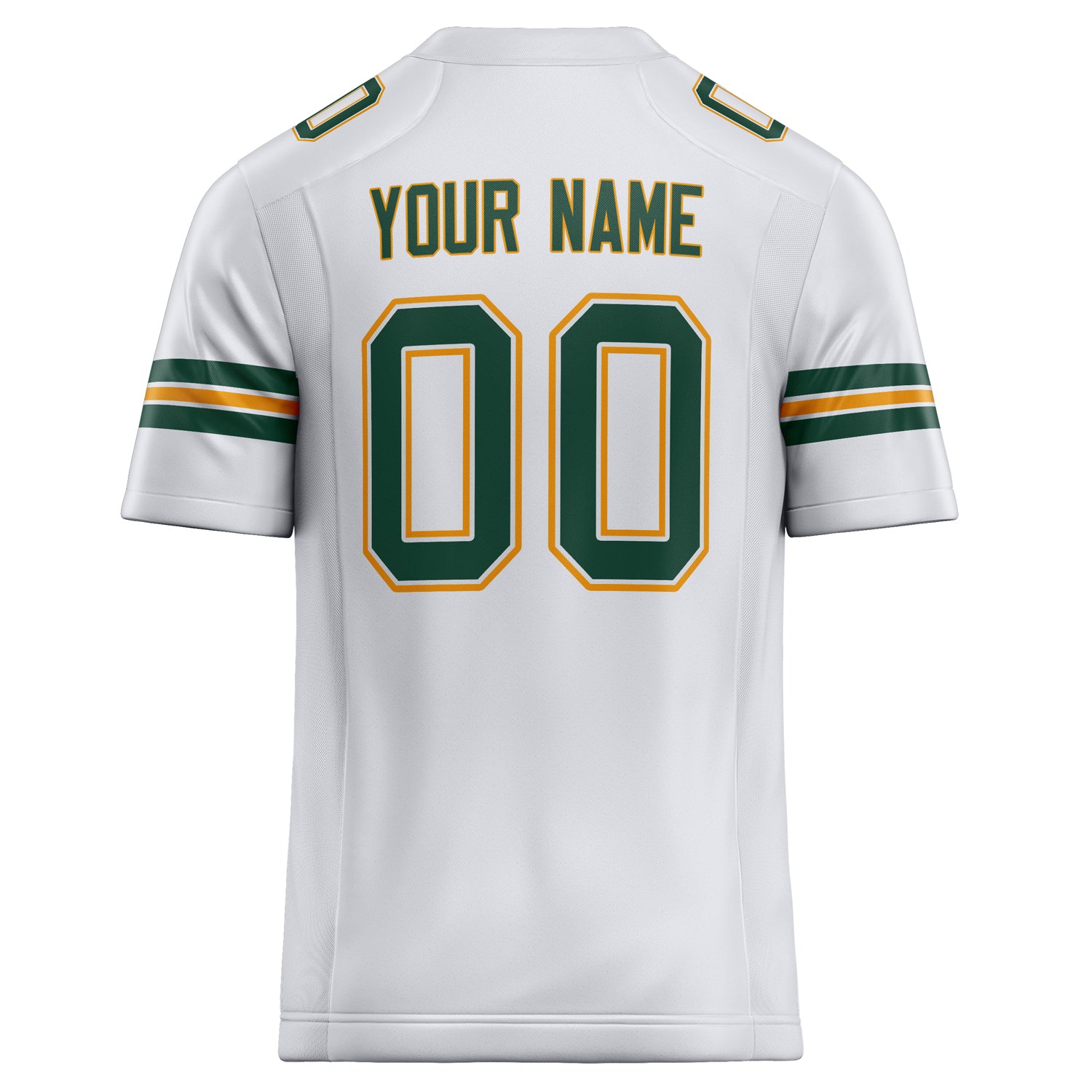 Personalized White & Kelly Green Solid Colour Football Jersey