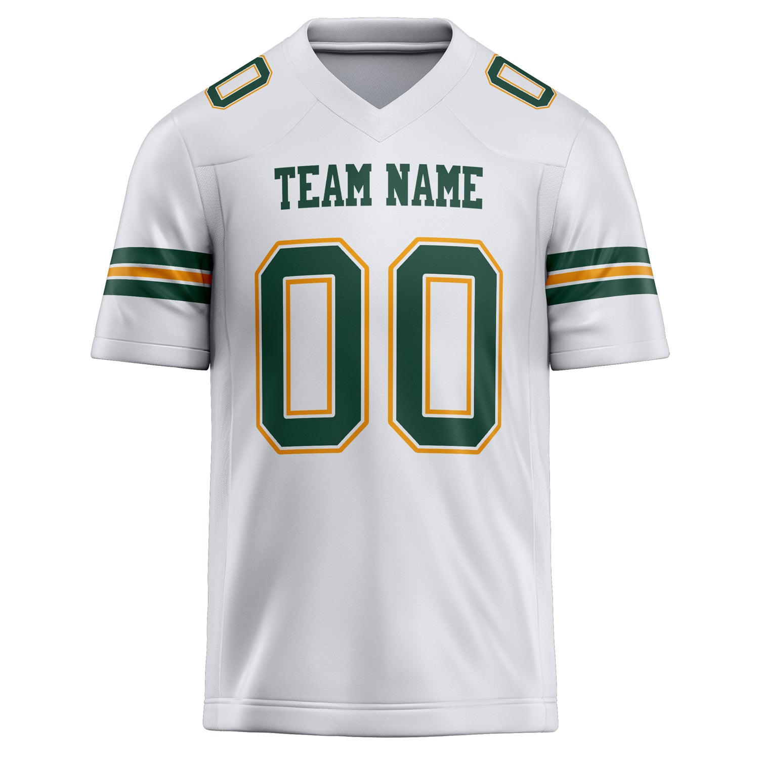 Personalized White & Kelly Green Solid Colour Football Jersey