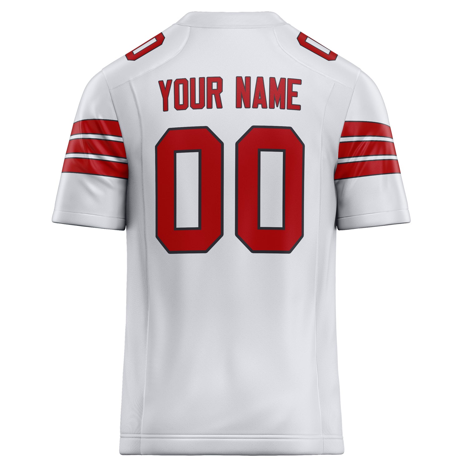 Personalized White & Red Solid Colour Football Jersey