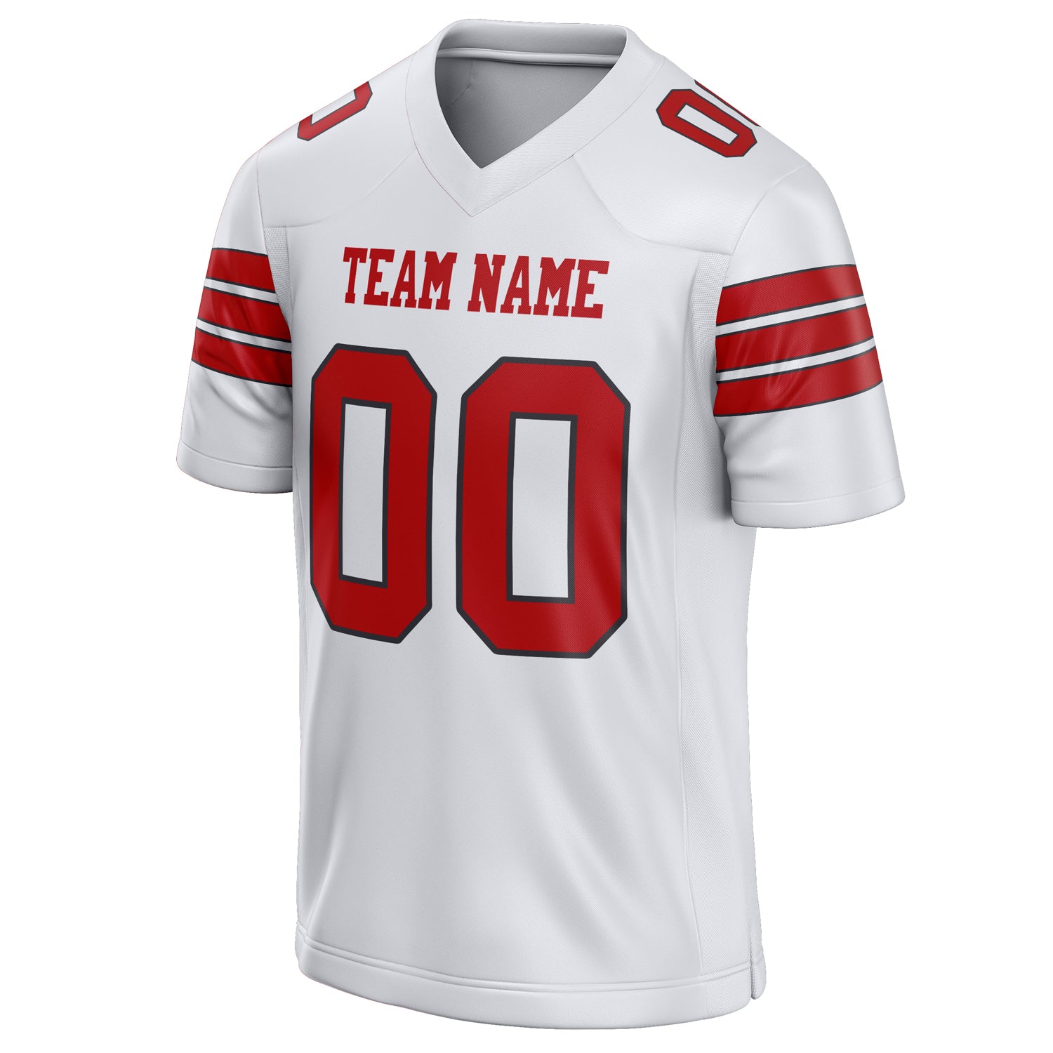 Personalized White & Red Solid Colour Football Jersey