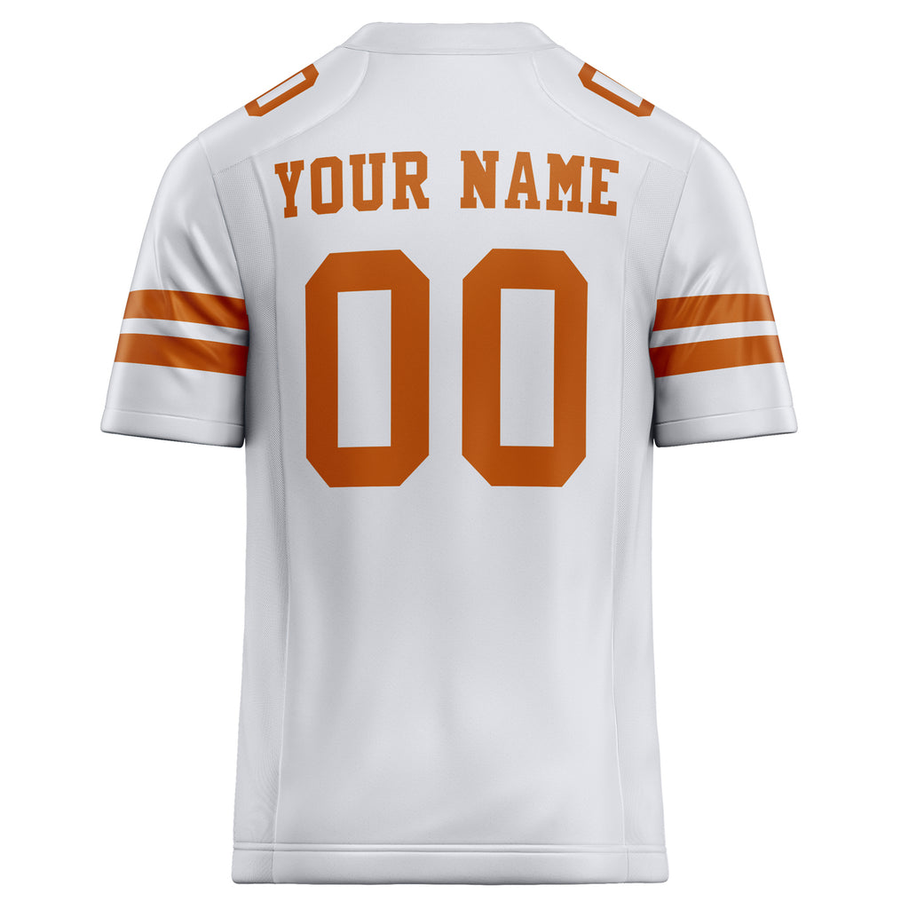 Personalized White & Orange Solid Colour Football Jersey