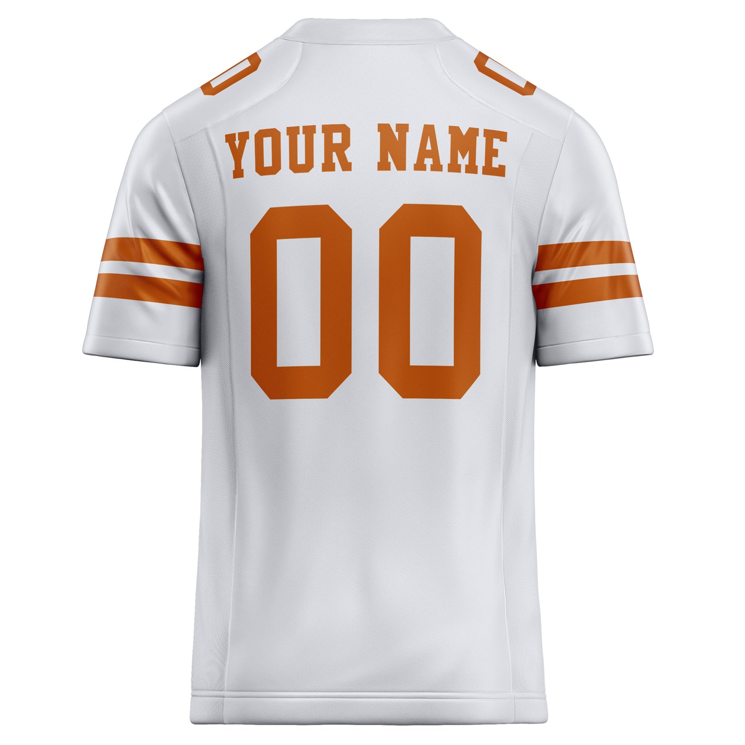 Personalized White & Orange Solid Colour Football Jersey