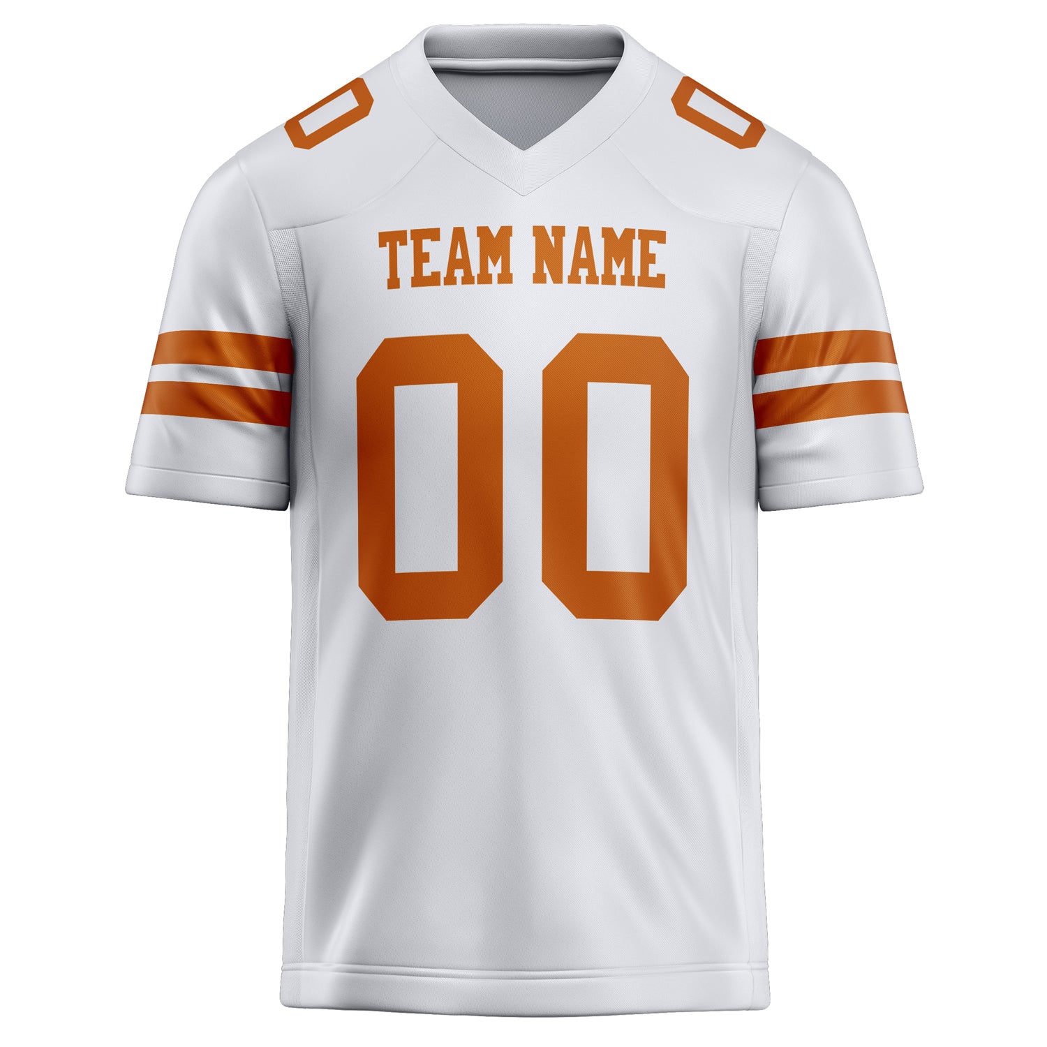 Personalized White & Orange Solid Colour Football Jersey