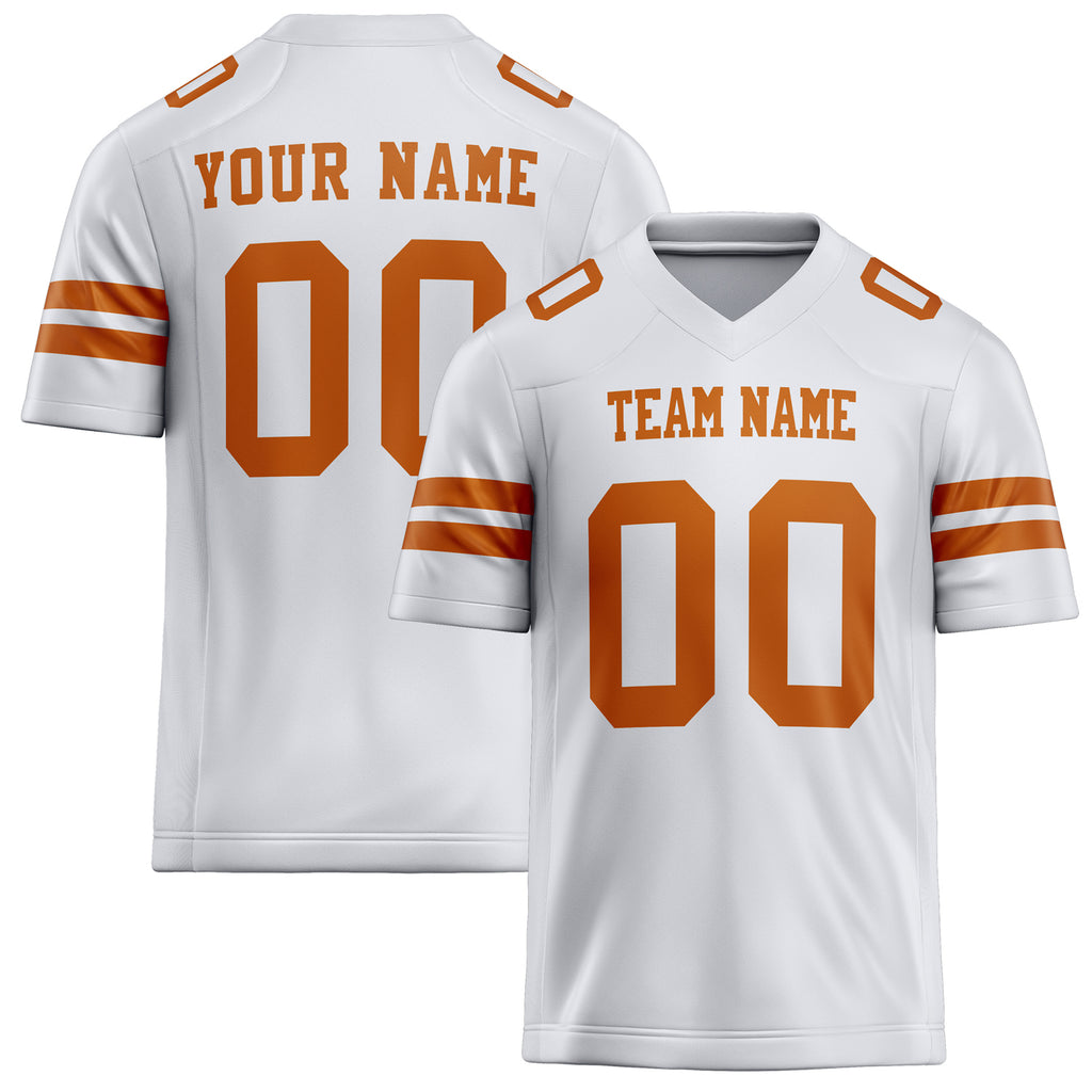 Personalized White Orange Solid Colour Football Jersey FT02240730WH547
