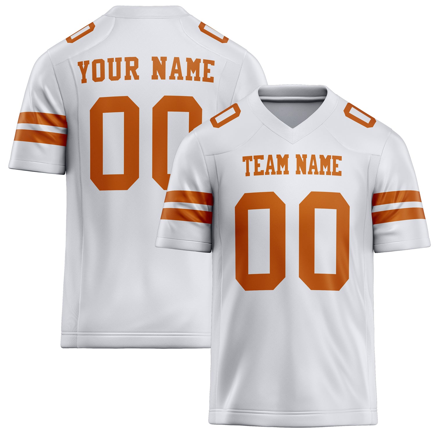 Personalized White Orange Solid Colour Football Jersey FT02240730WH547