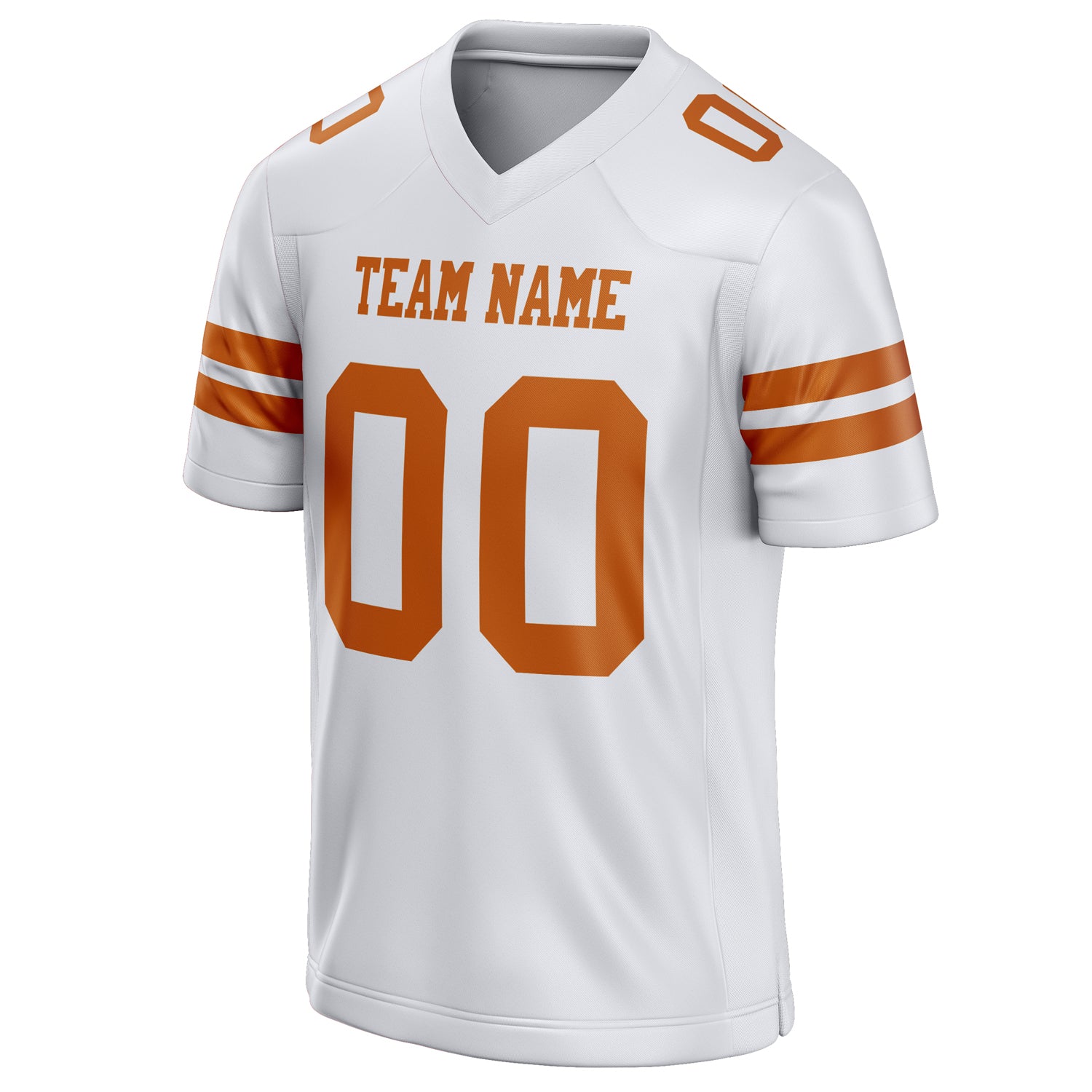 Personalized White & Orange Solid Colour Football Jersey