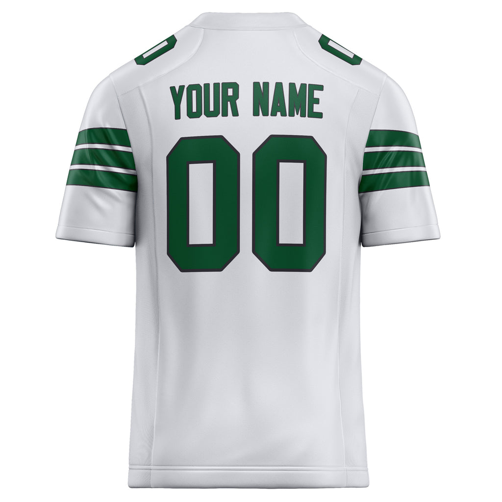 Personalized White & Green Solid Colour Football Jersey