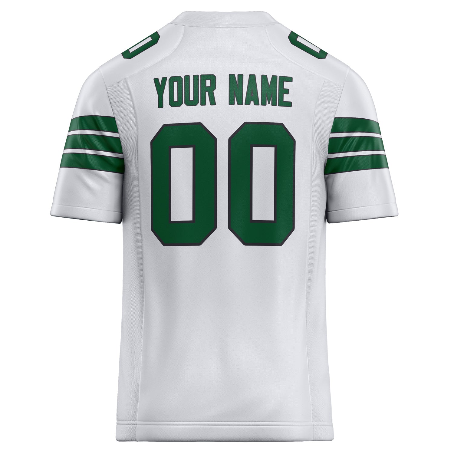 Personalized White & Green Solid Colour Football Jersey