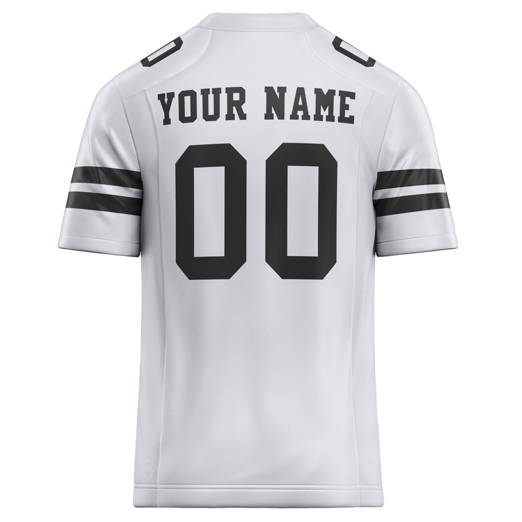 Personalized White & Black Solid Colour Football Jersey