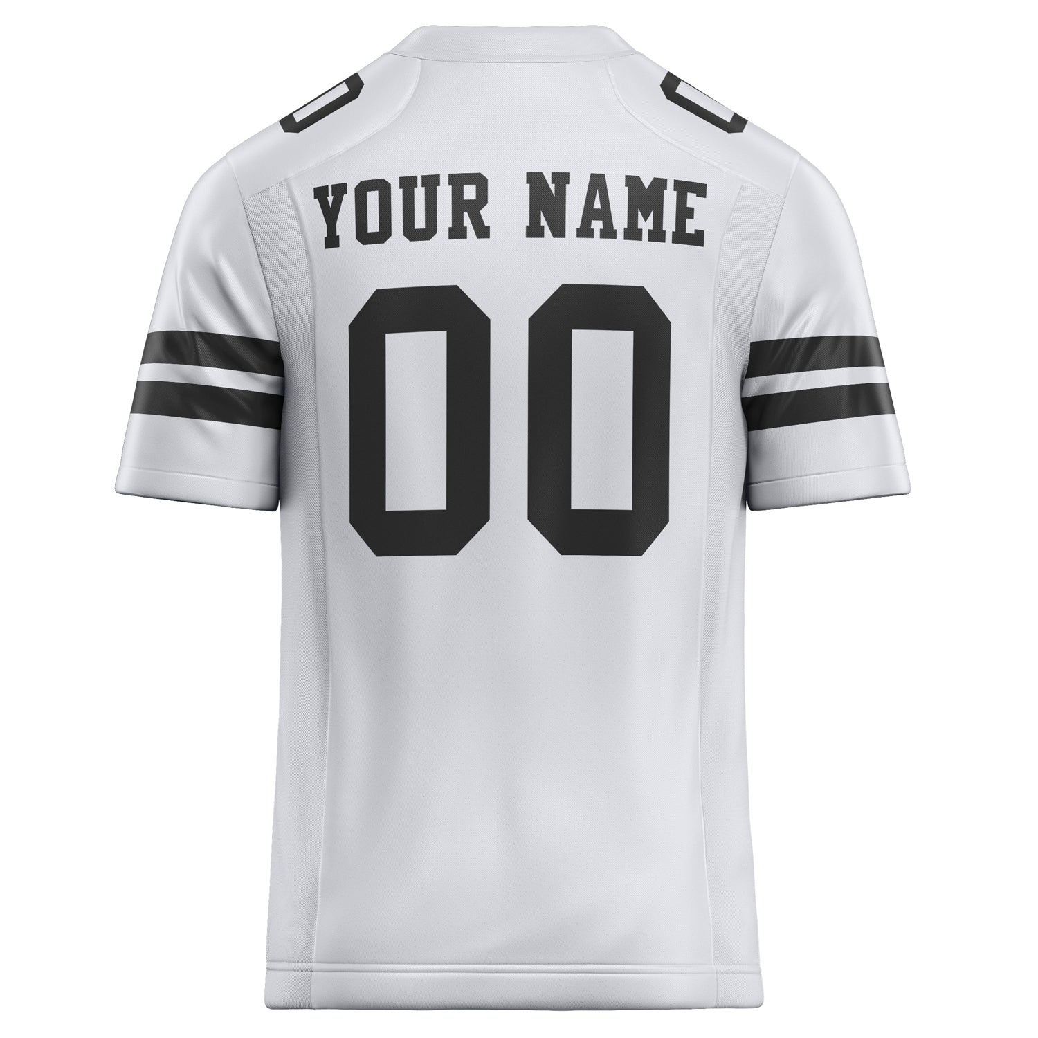 Personalized White & Black Solid Colour Football Jersey