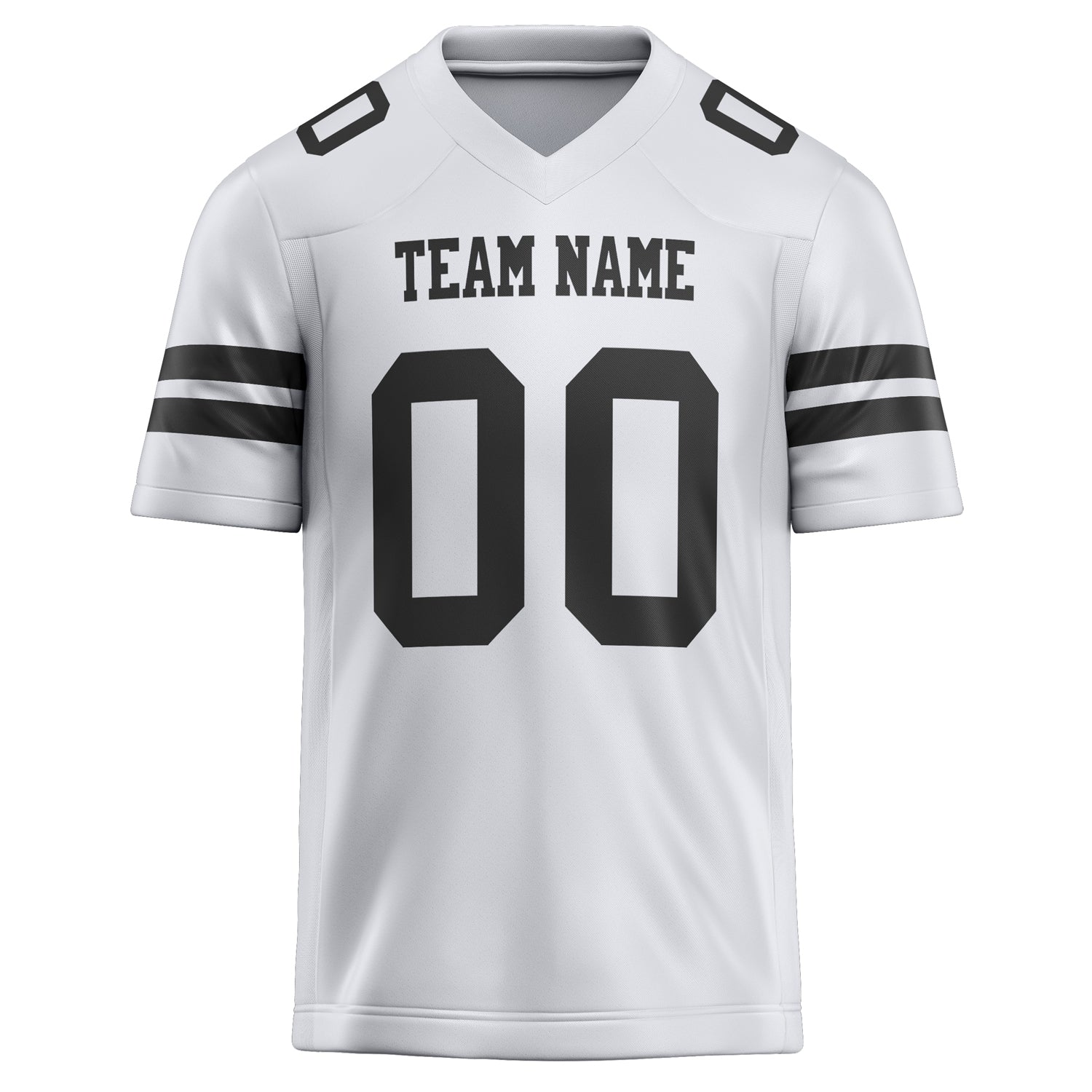 Personalized White & Black Solid Colour Football Jersey
