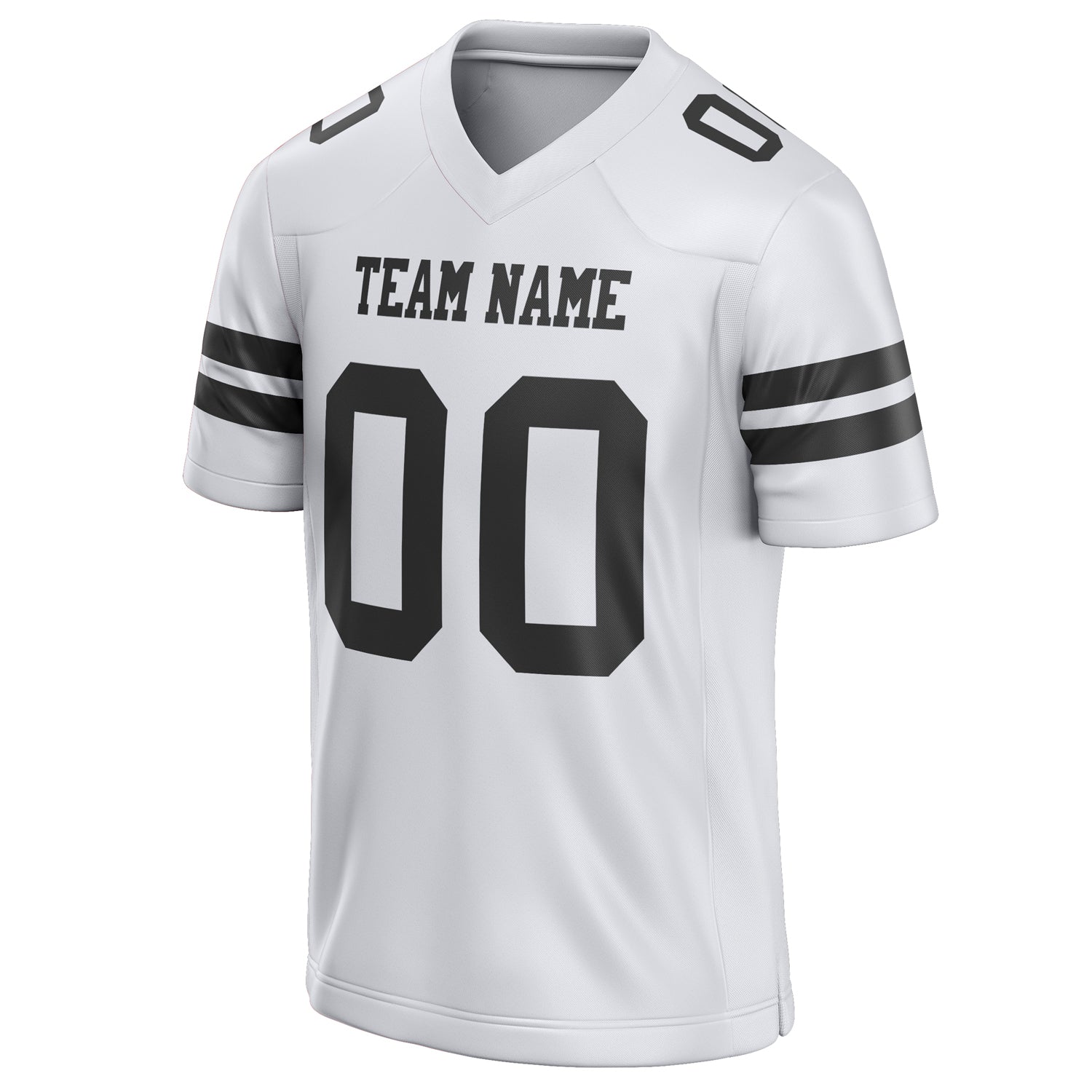 Personalized White & Black Solid Colour Football Jersey