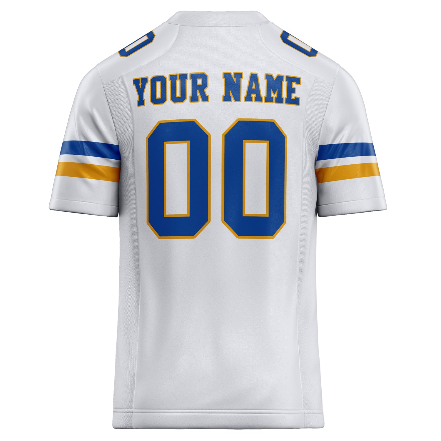 Personalized White & Blue Solid Colour Football Jersey