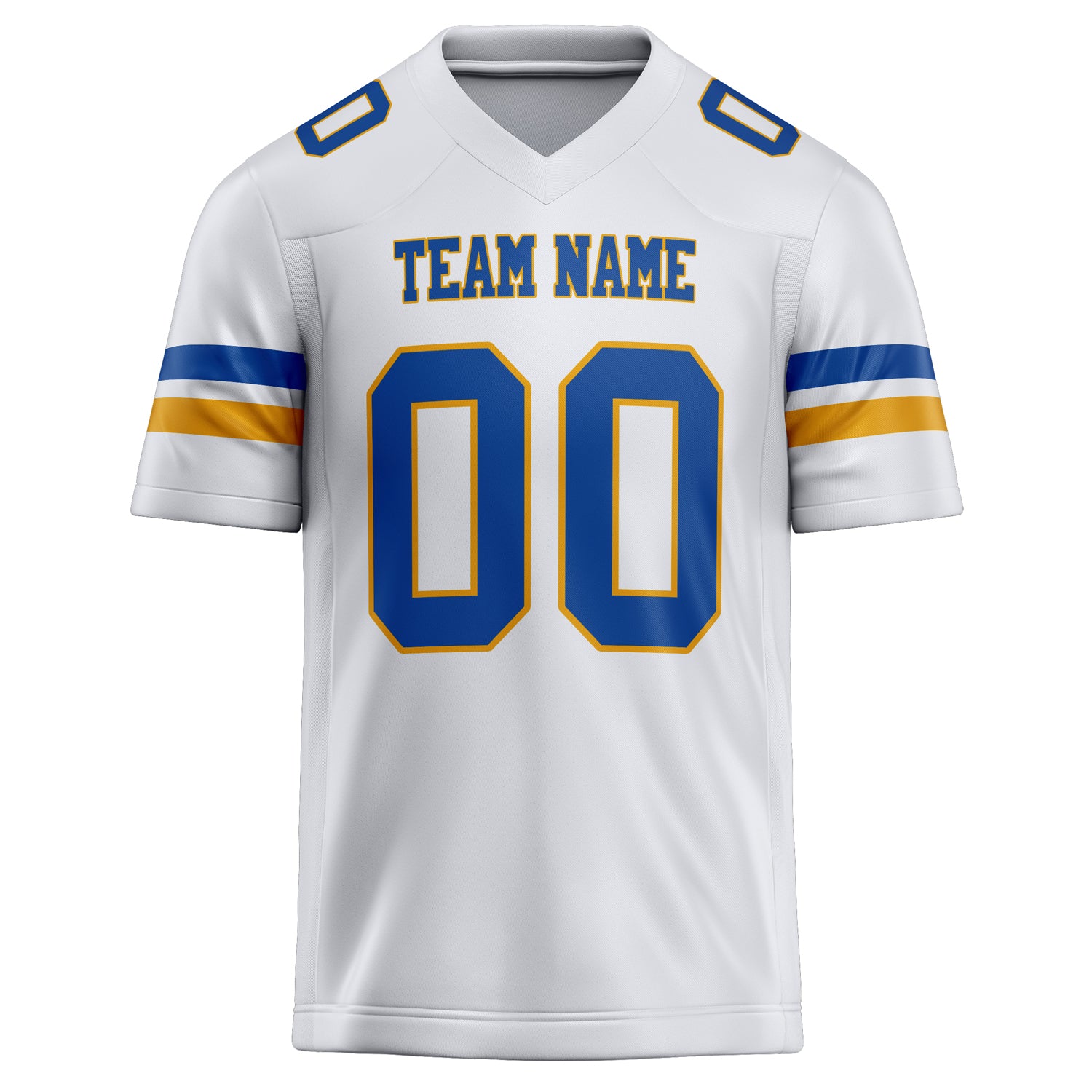 Personalized White & Blue Solid Colour Football Jersey