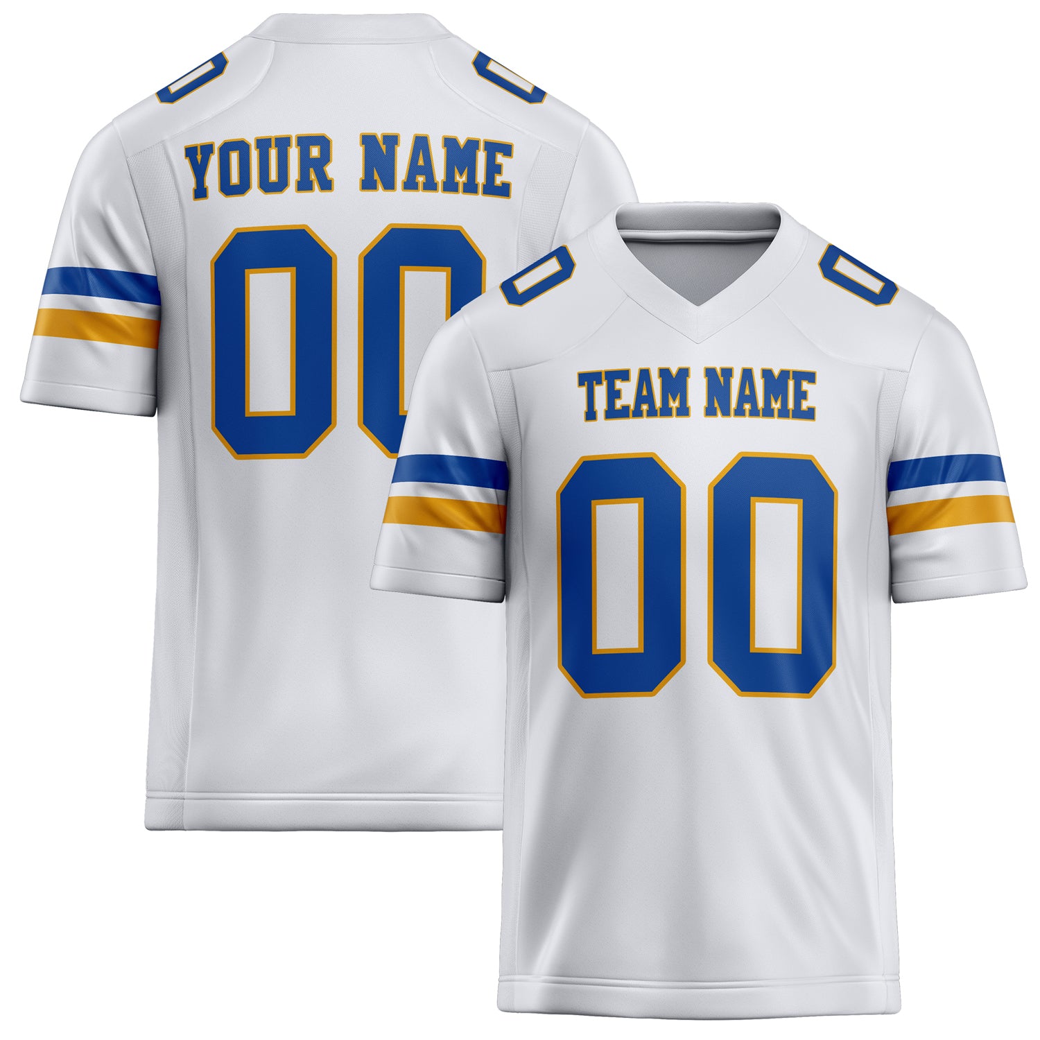 Personalized White Blue Solid Colour Football Jersey FT02240730WH550
