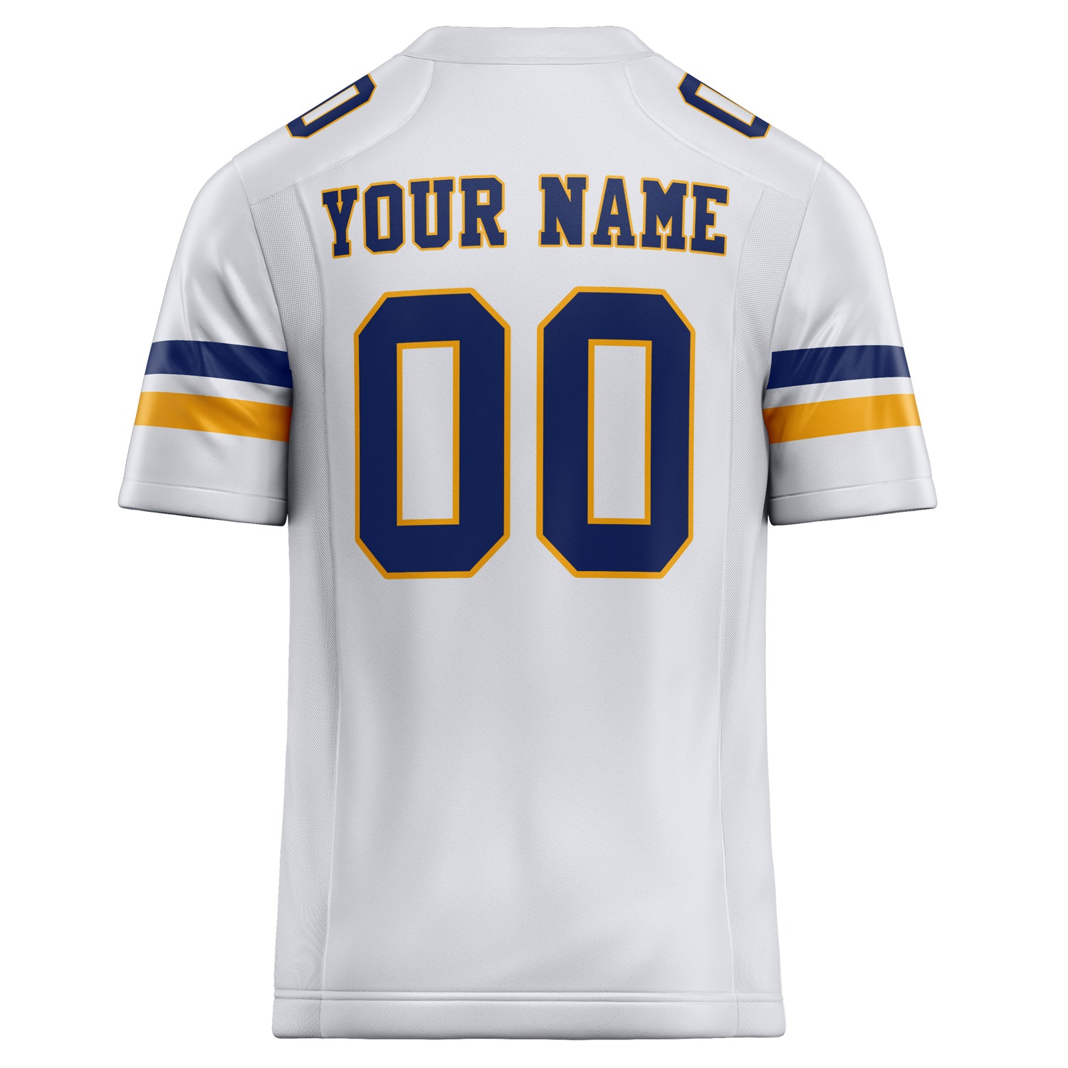 Personalized White & Navy Solid Colour Football Jersey