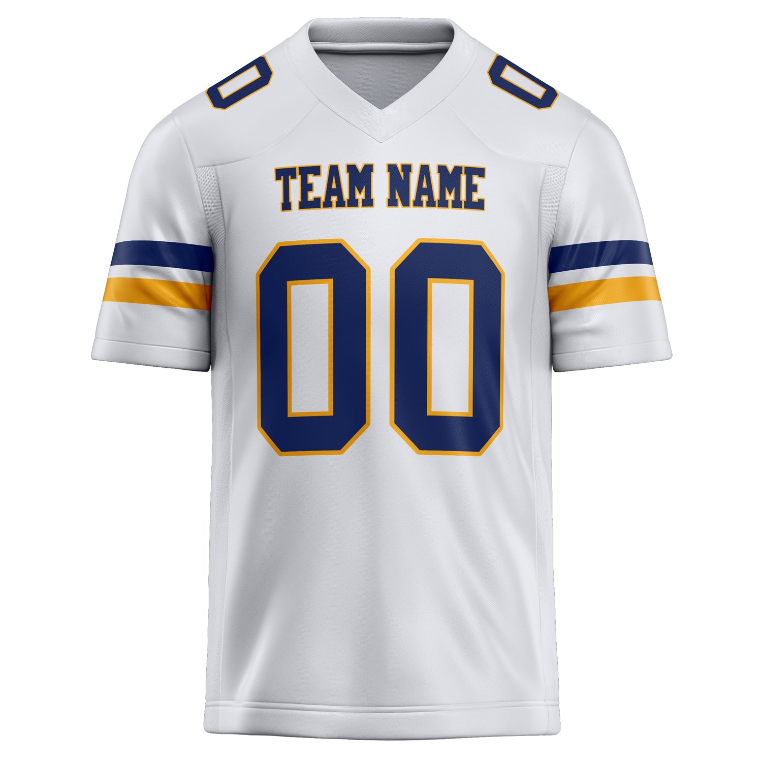 Personalized White & Navy Solid Colour Football Jersey