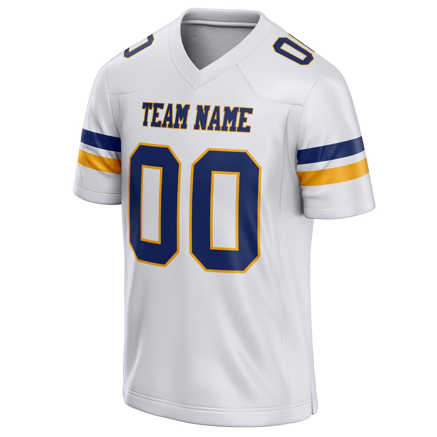 Personalized White & Navy Solid Colour Football Jersey
