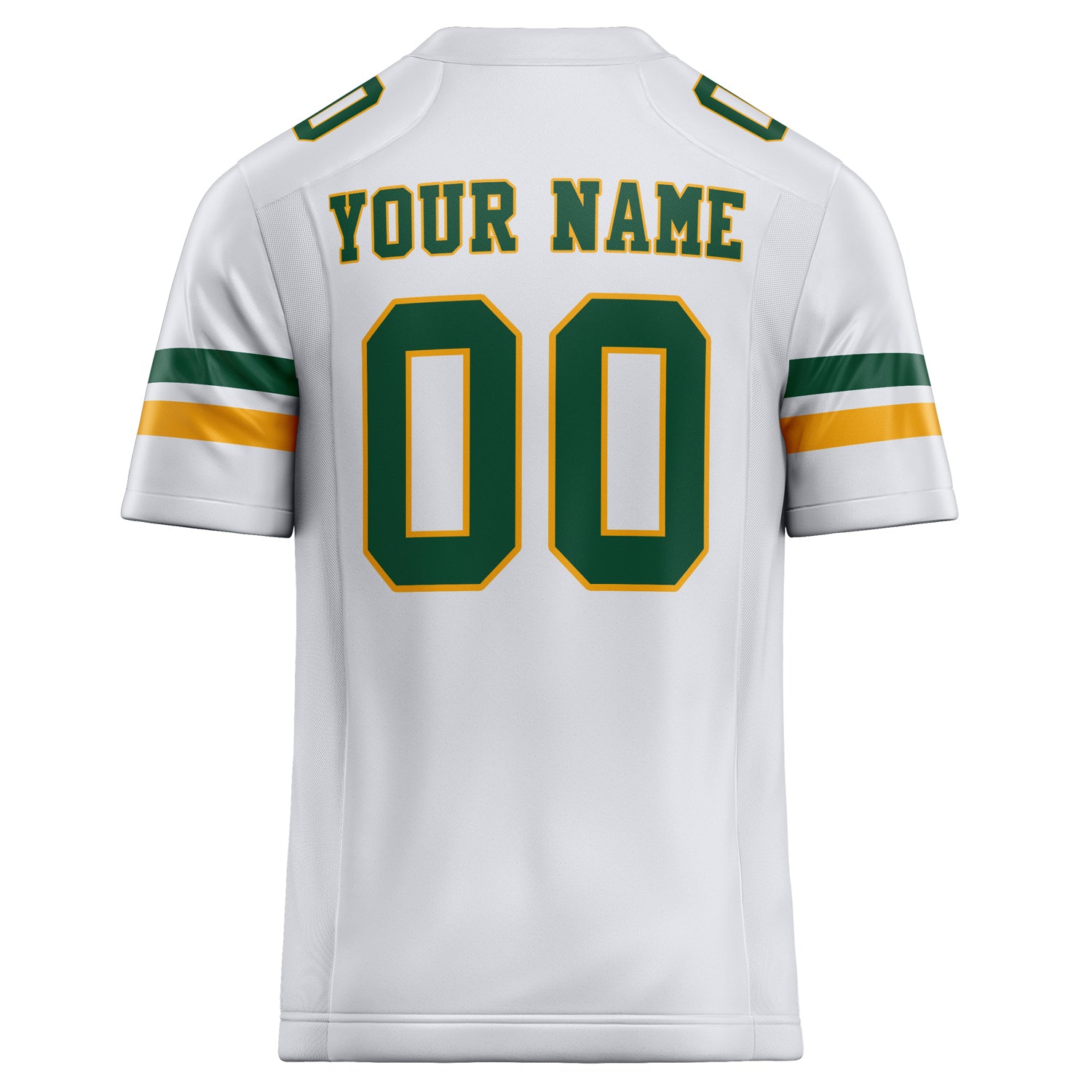 Personalized White & Green Solid Colour Football Jersey