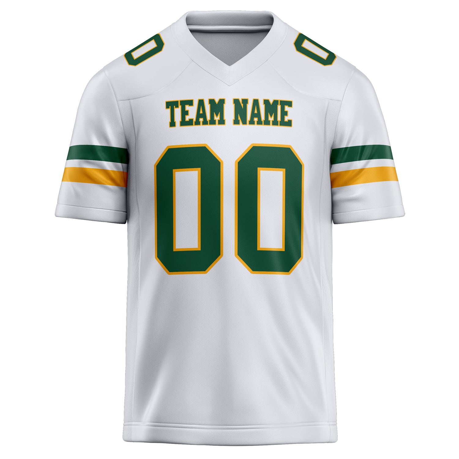 Personalized White & Green Solid Colour Football Jersey