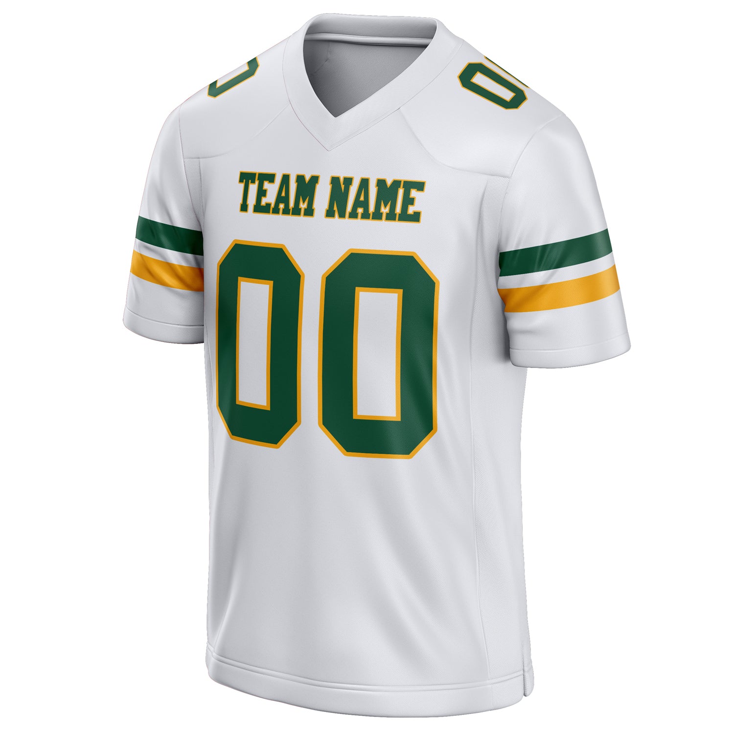 Personalized White & Green Solid Colour Football Jersey