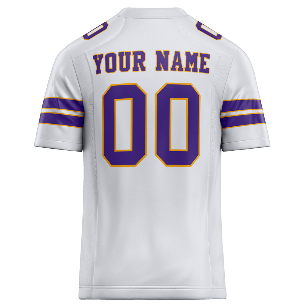 Personalized White & Purple Solid Colour Football Jersey