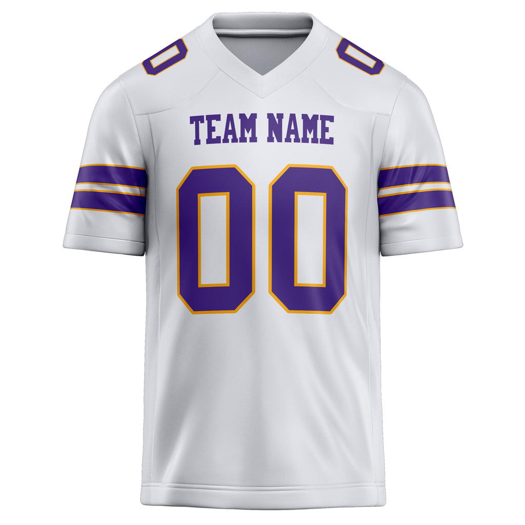 Personalized White & Purple Solid Colour Football Jersey