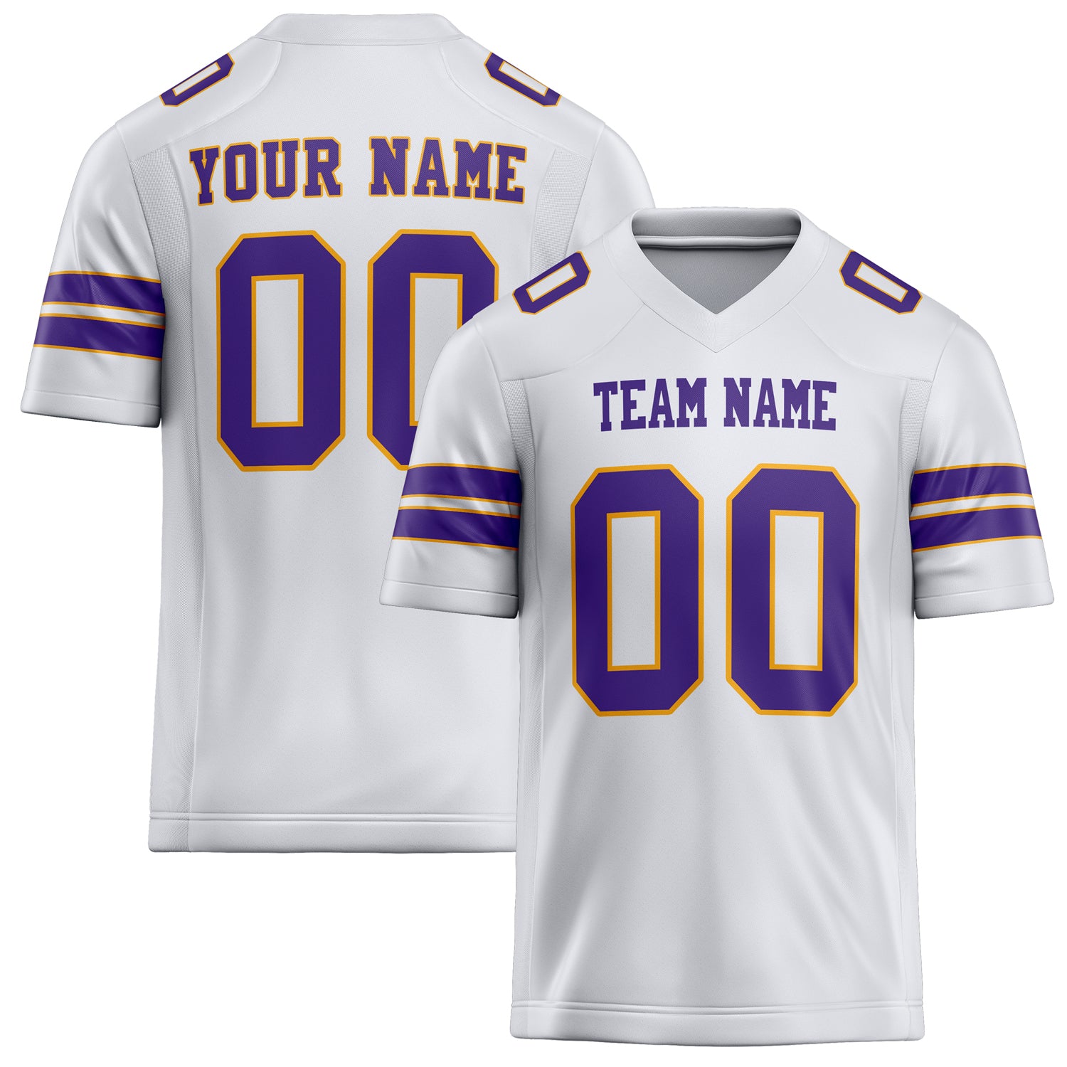 Personalized White Purple Solid Colour Football Jersey FT02240730WH553