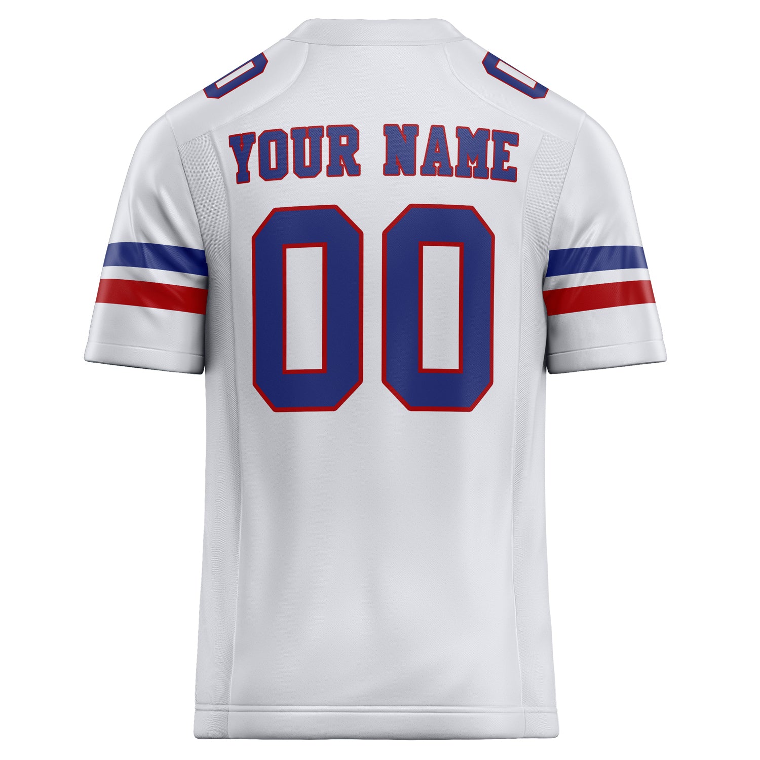 Personalized White & Royal Solid Colour Football Jersey