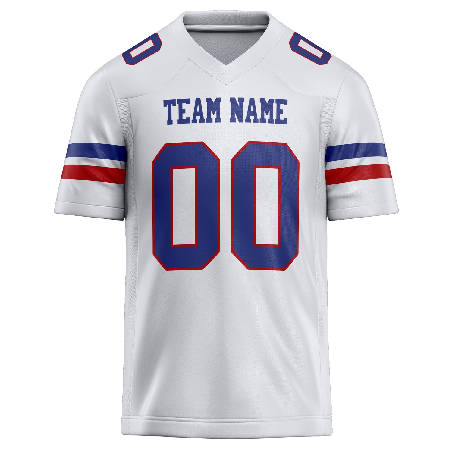 Personalized White & Royal Solid Colour Football Jersey