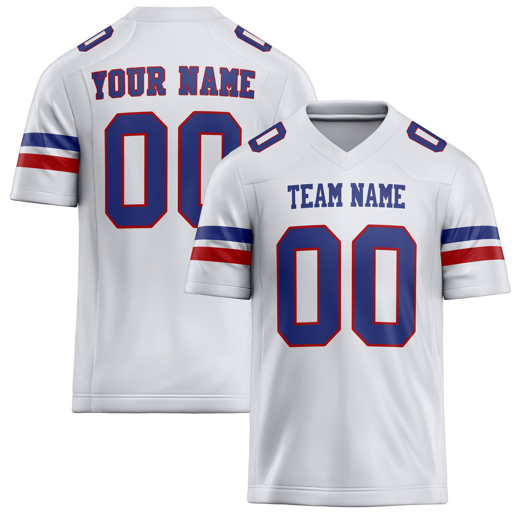 Personalized White Royal Solid Colour Football Jersey FT02240730WH554