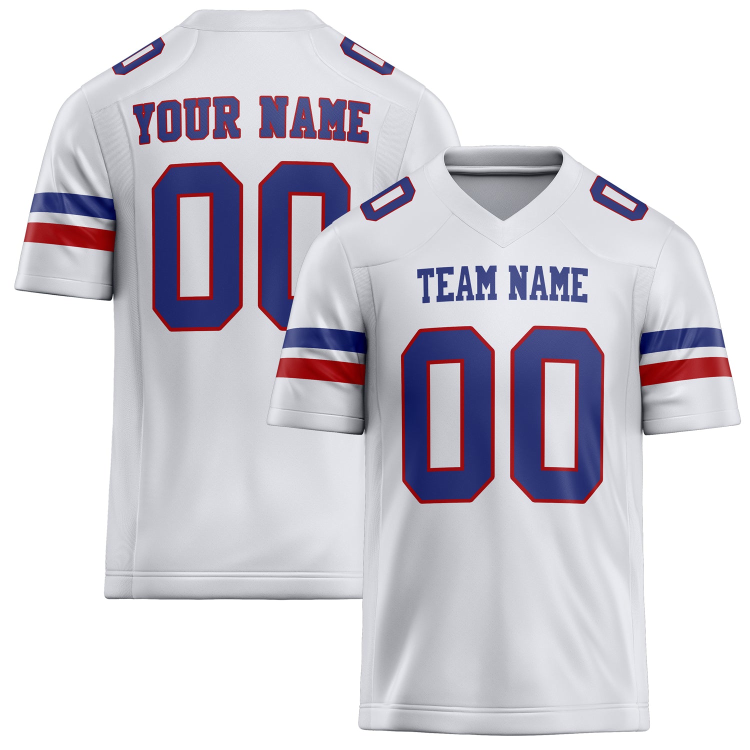 Personalized White Royal Solid Colour Football Jersey FT02240730WH554