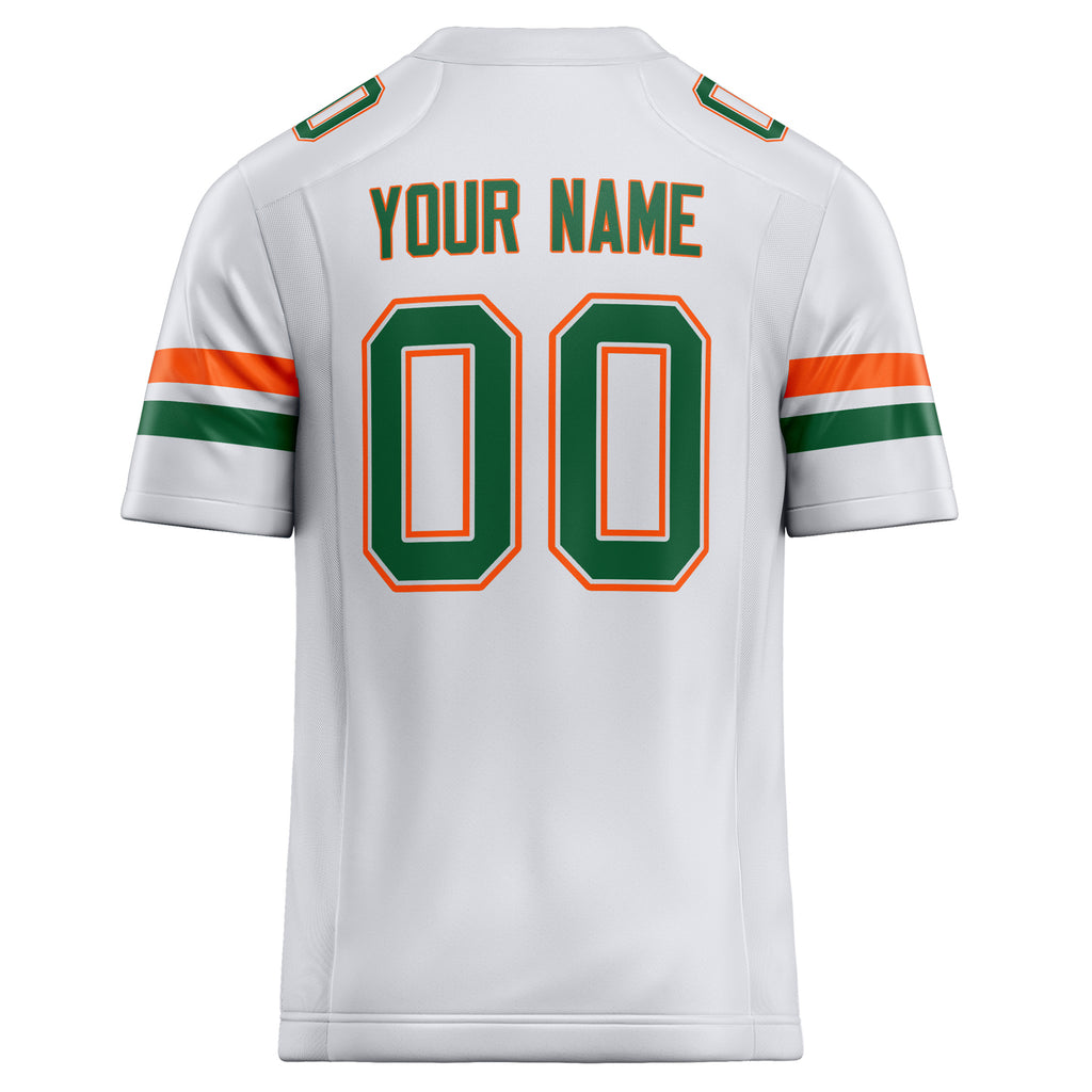 Personalized White & Kelly Green Solid Colour Football Jersey