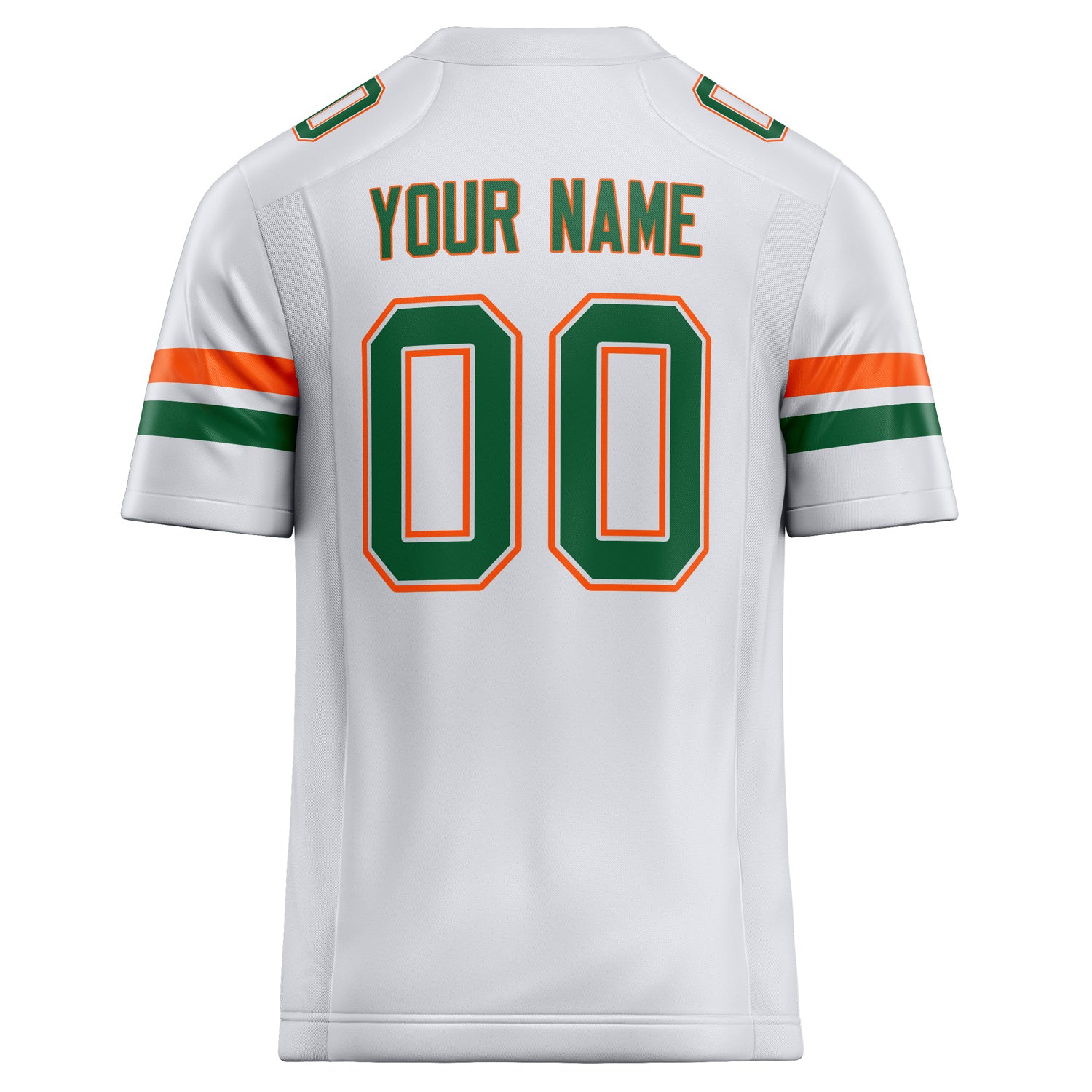 Personalized White & Kelly Green Solid Colour Football Jersey