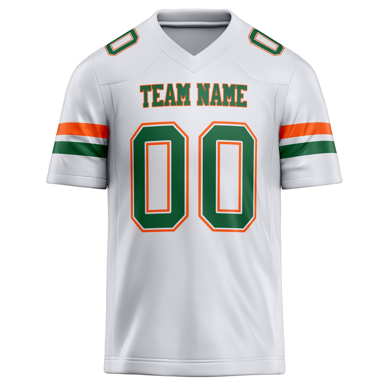 Personalized White & Kelly Green Solid Colour Football Jersey