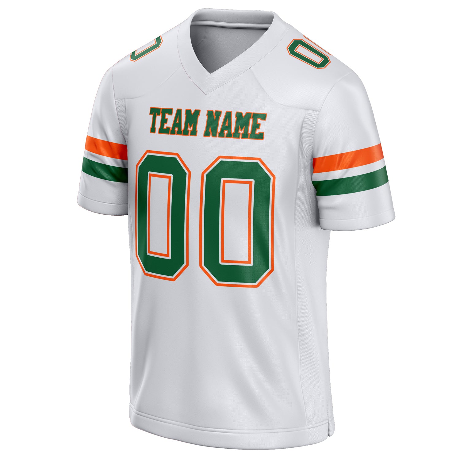 Personalized White & Kelly Green Solid Colour Football Jersey