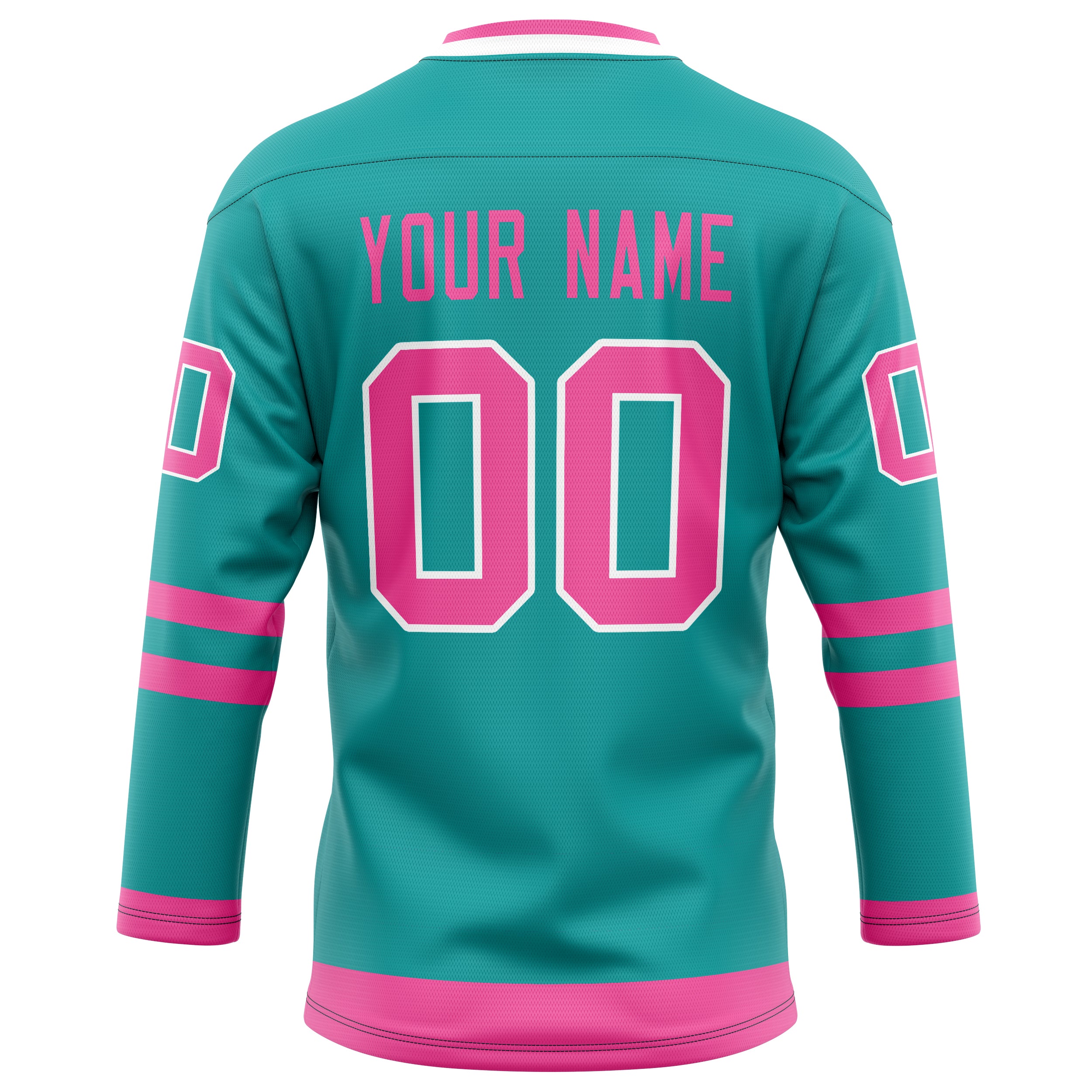 Personalized Aqua & Pink Solid Colour Hockey Jersey
