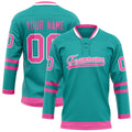 Personalized Aqua & Pink Solid Colour Hockey Jersey