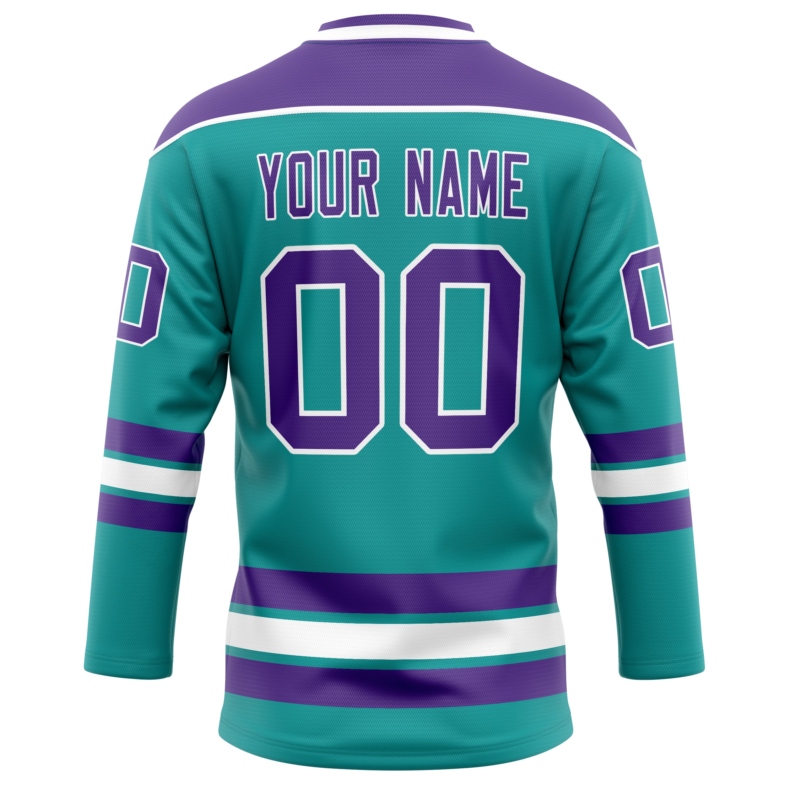 Personalized Aqua & Purple Solid Colour Hockey Jersey
