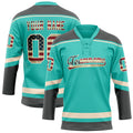 Personalized Aqua & Gray Solid Colour Hockey Jersey